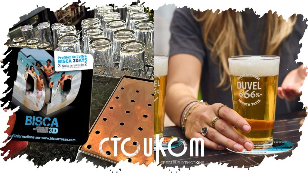 Sous bocks publicitaire à Bordeaux